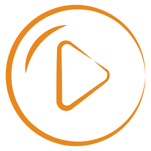 Icono play en color naranja